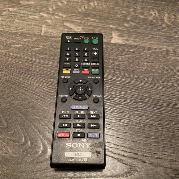 Genuine Original RMT-B119A Sony BD Remote Control for Blu-Ray Disc DVD Player - Picture 1 of 4